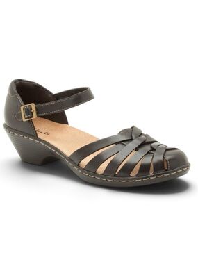 Clark’s Bendables Wendy Land Black Leather Closed Toe Sandals